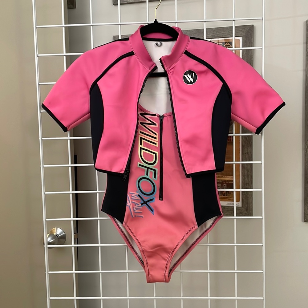 Wildfox Barbie swimsuit onepiece and jacket set